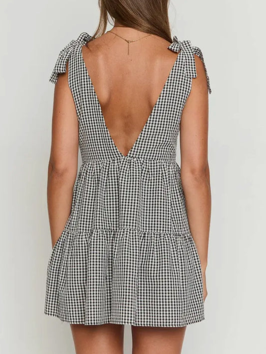 Checker Print Mini Dress