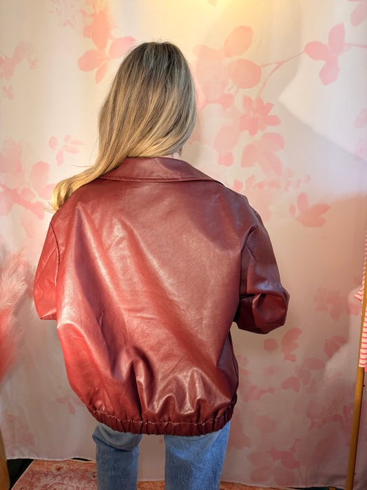 Maroon Leather Jacket