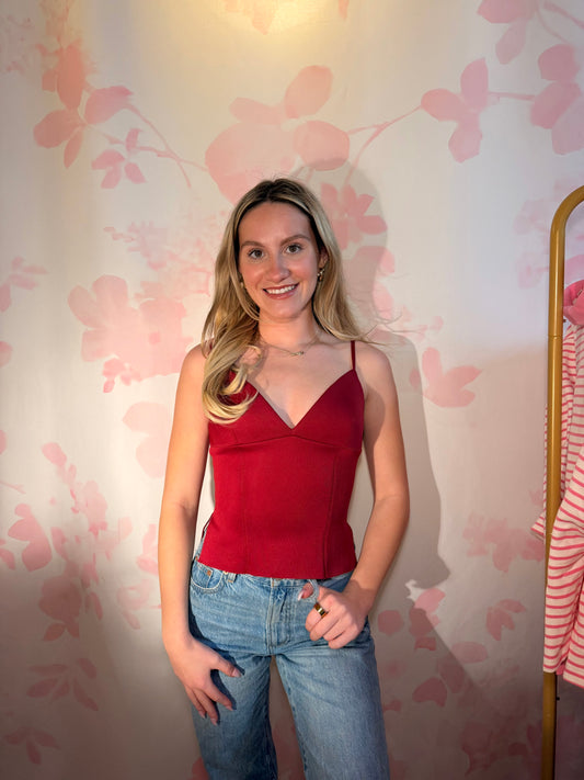 Maroon Side Slit Top