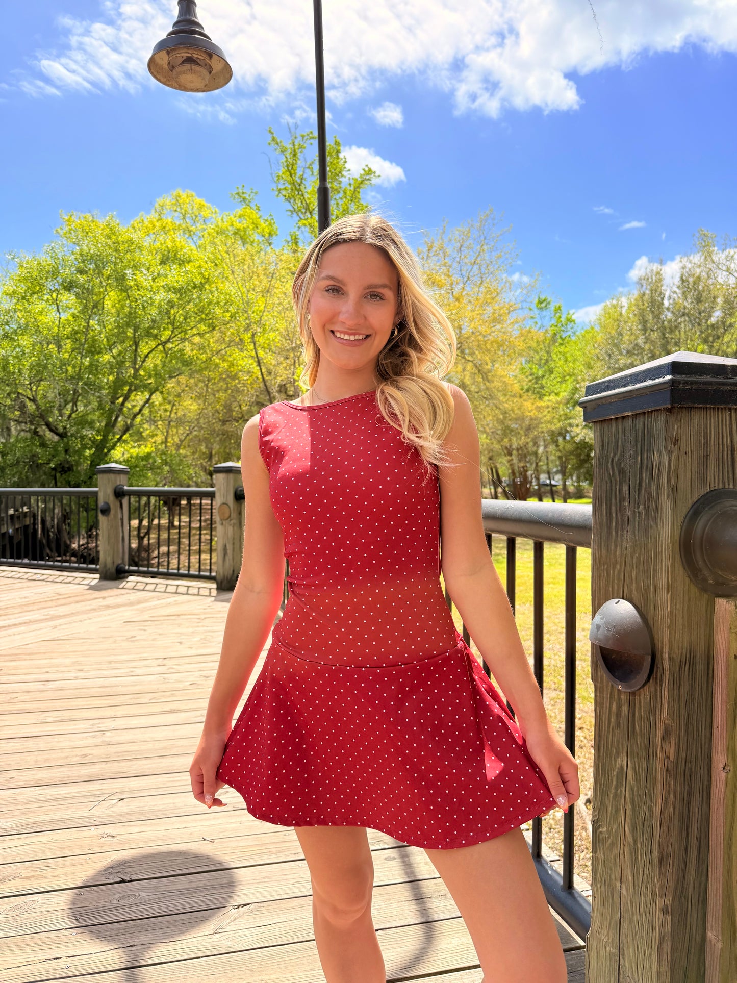Red Polka Dot Athletic Dress