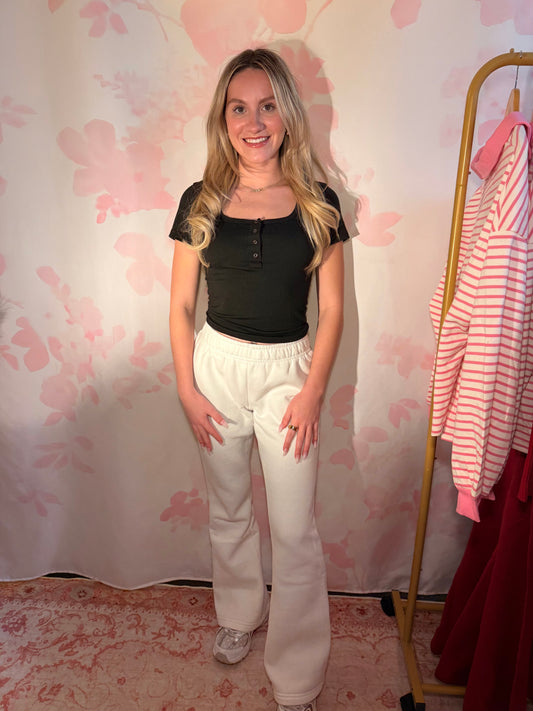 White Flare Sweatpants