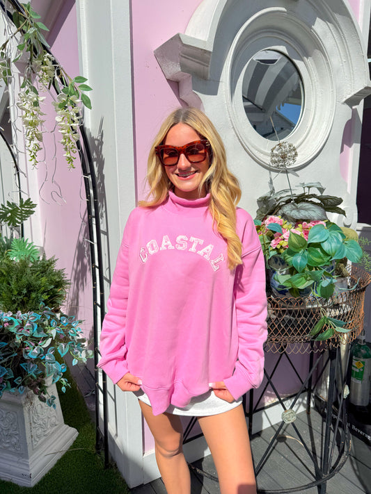 Pink Coastal Mockneck